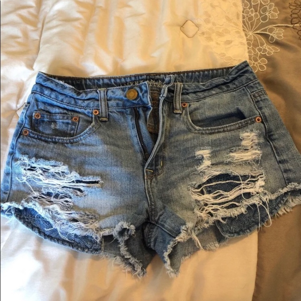 High waisted jean shorts